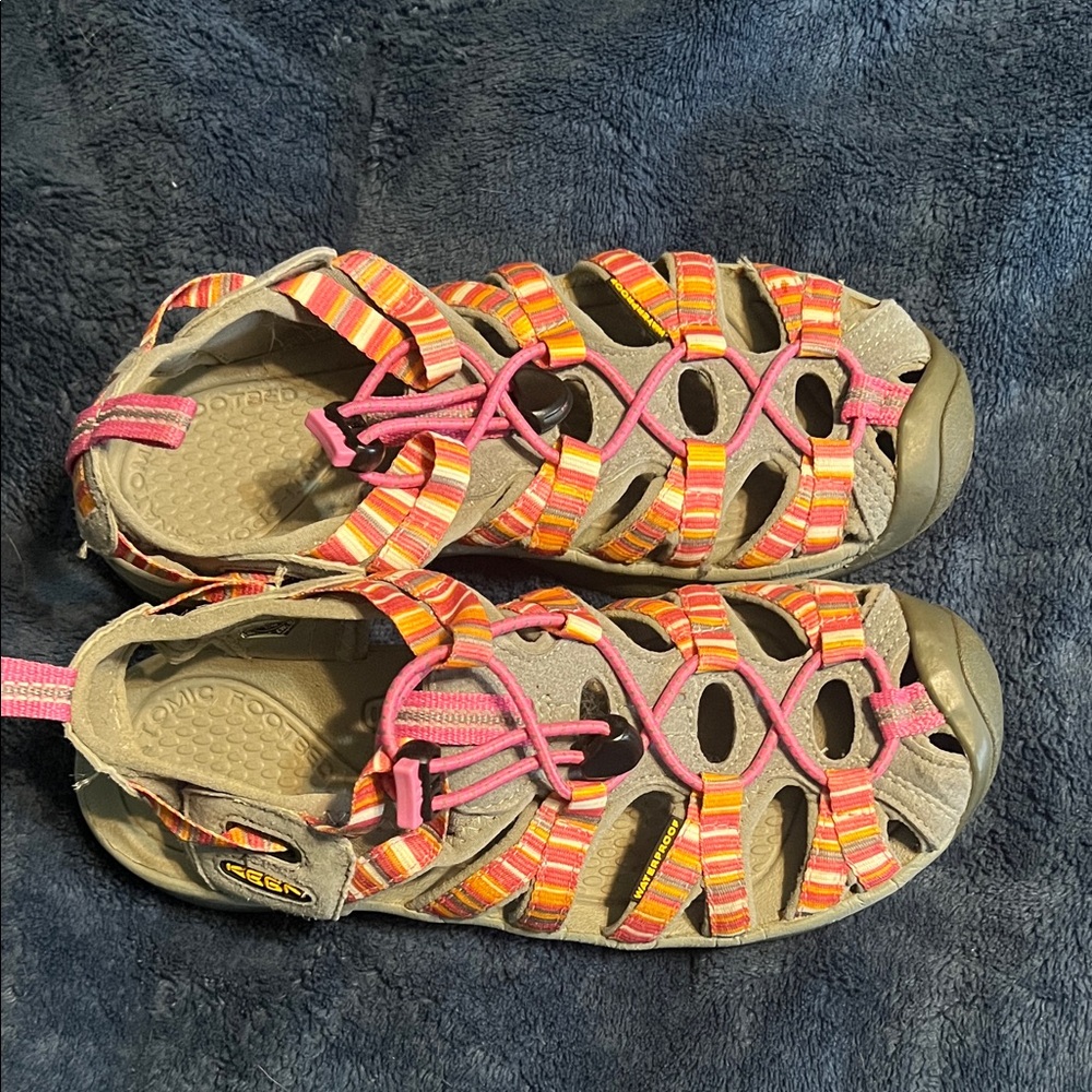 Keen Kids Sandals with Pink and Orange Stripes